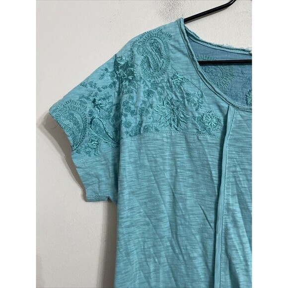 Soft Surroundings Embroidered Gladstone Dress Knee Length In Blue Womens Small - Picture 2 of 7